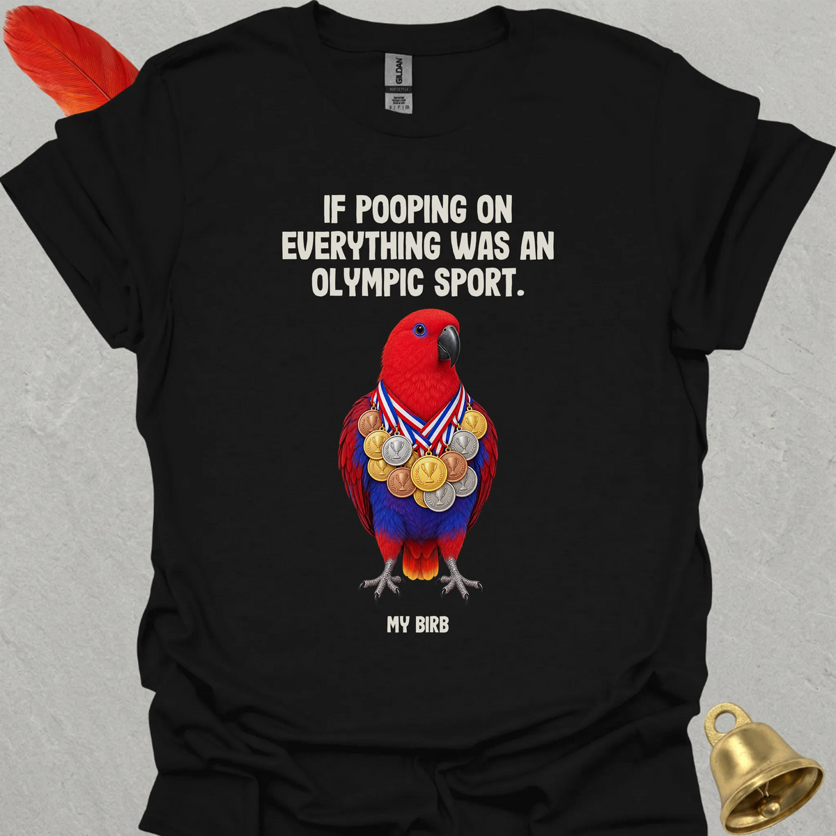 Female Eclectus Parrot Olympic Pooper T-Shirt