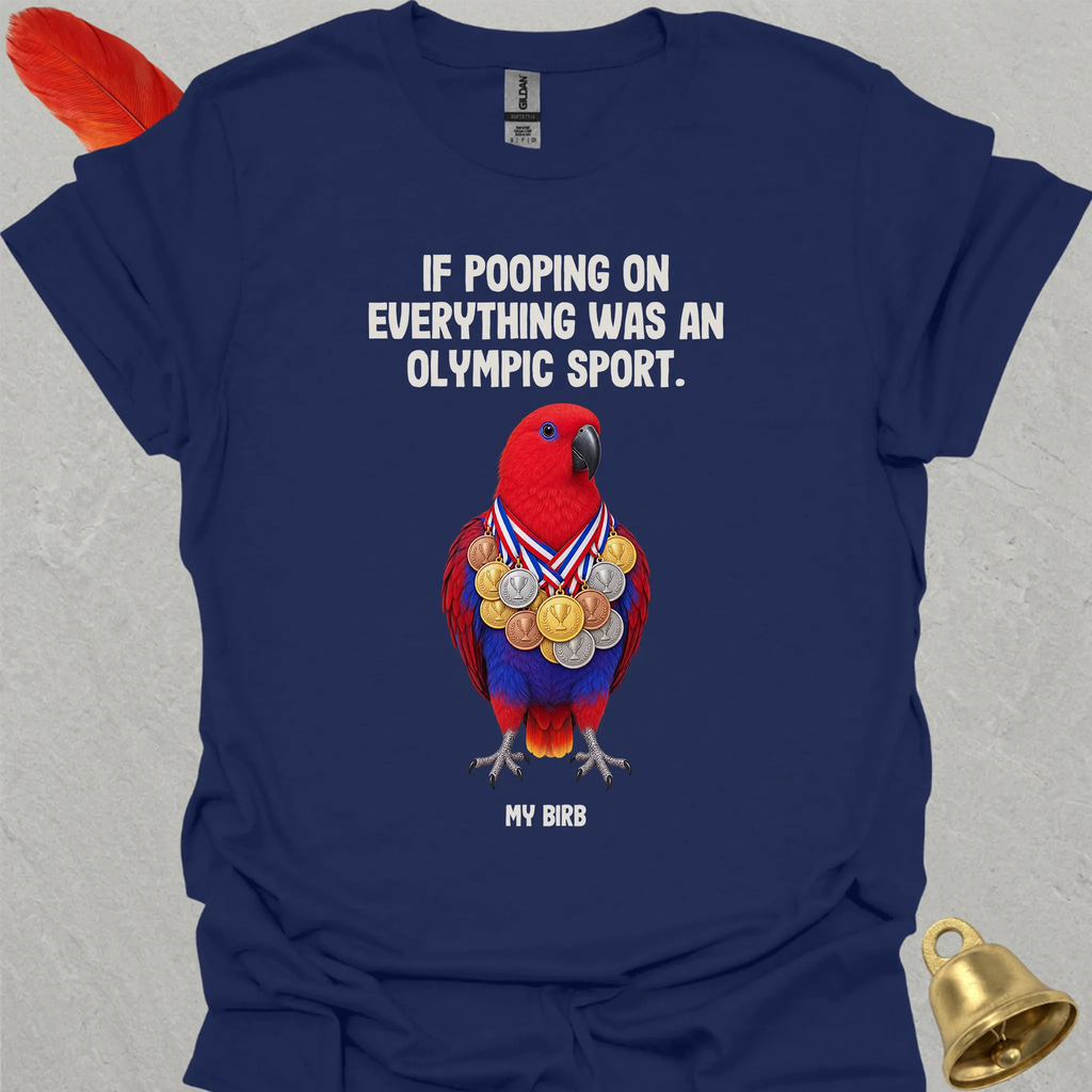 Female Eclectus Parrot Olympic Pooper T-Shirt