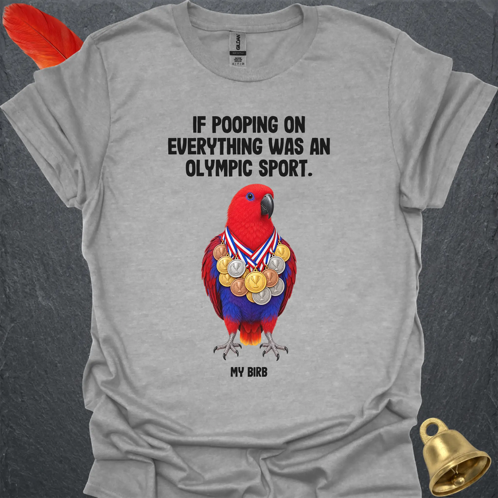 Female Eclectus Parrot Olympic Pooper T-Shirt