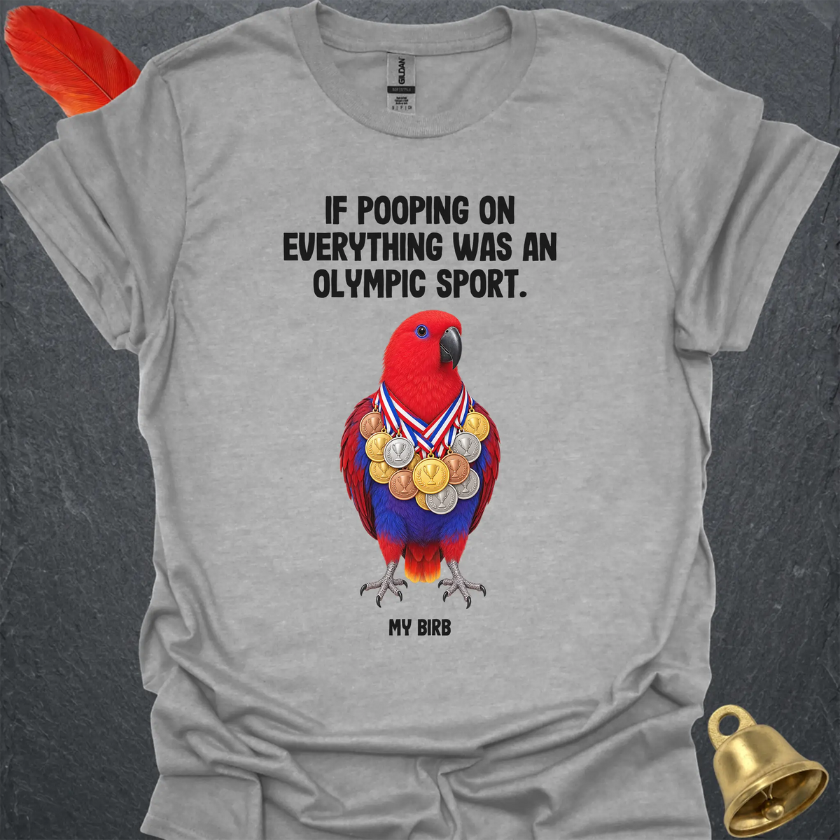 Female Eclectus Parrot Olympic Pooper T-Shirt