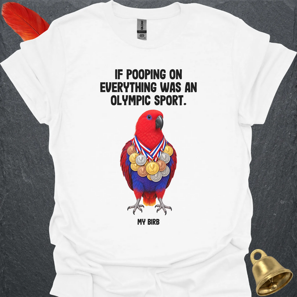 Female Eclectus Parrot Olympic Pooper T-Shirt