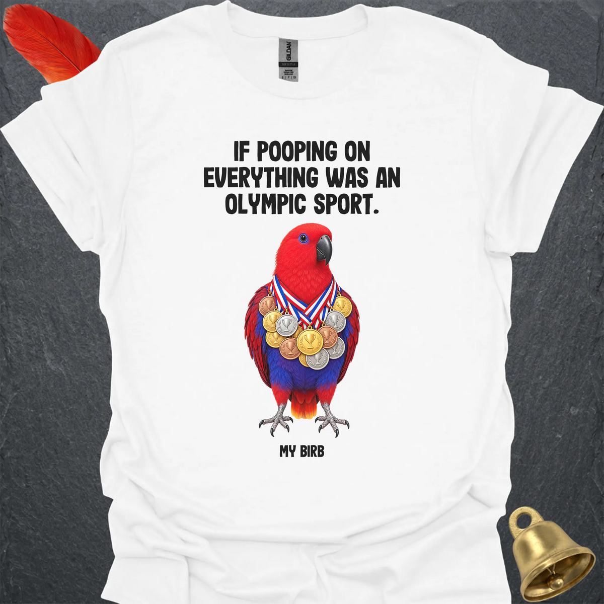 Female Eclectus Parrot Olympic Pooper T-Shirt