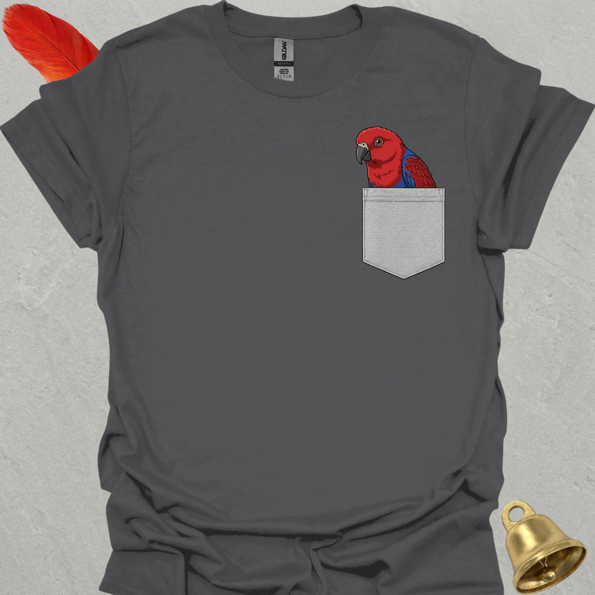 Female Eclectus Parrot Pocket T-Shirt