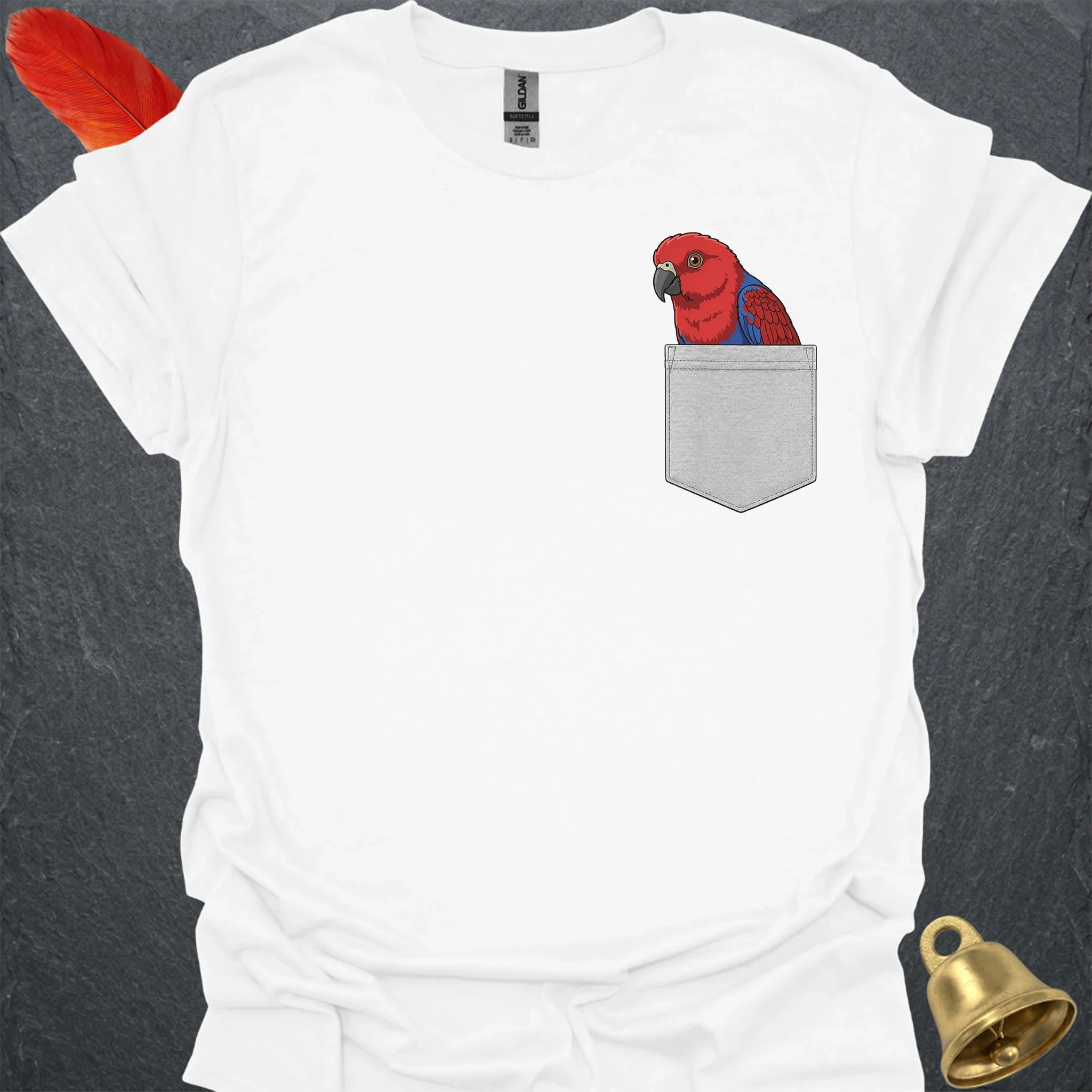 Female Eclectus Parrot Pocket T-Shirt