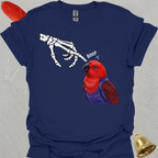 Female Eclectus Parrot Skeleton Boop T-Shirt