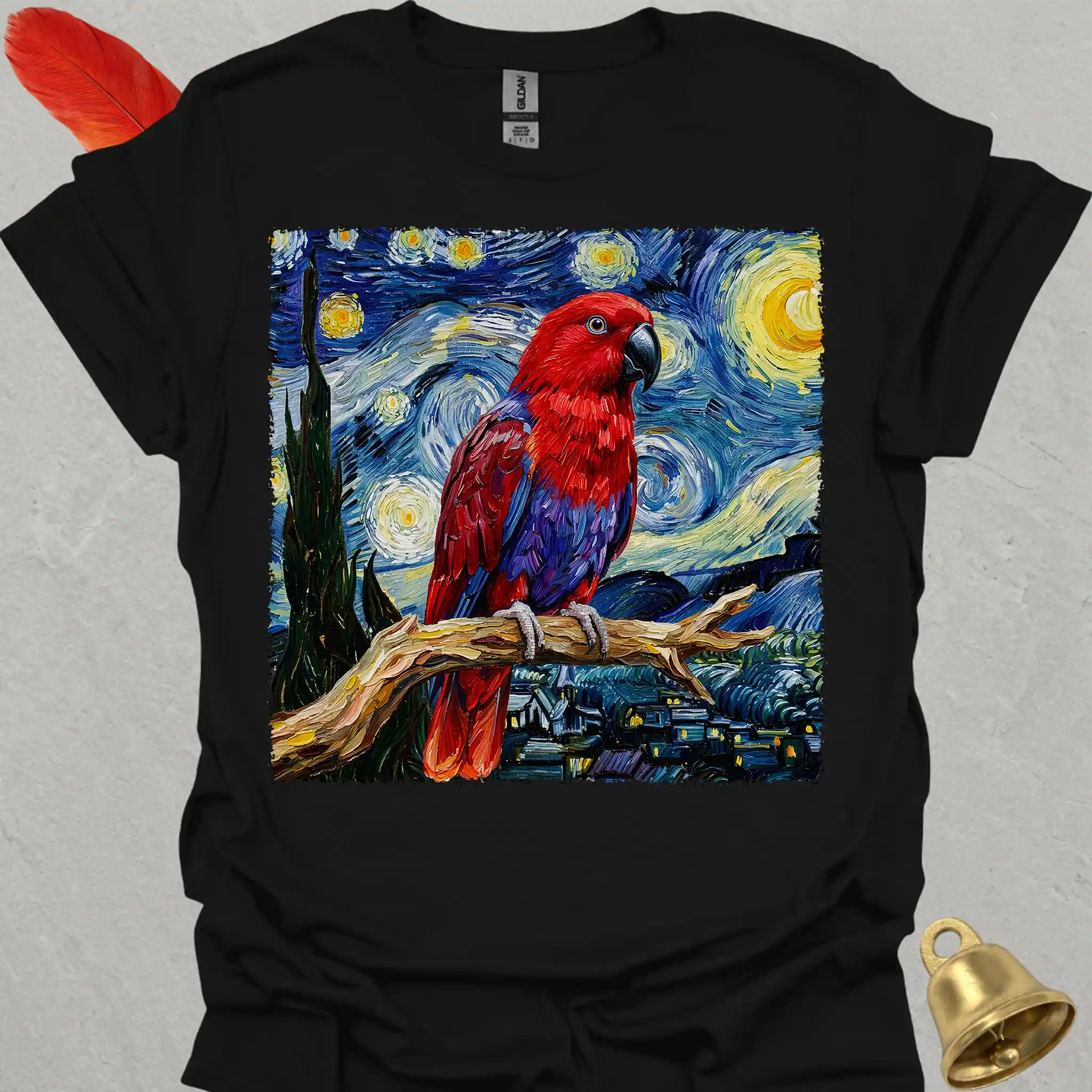 Female Eclectus Parrot Starry Night T-Shirt