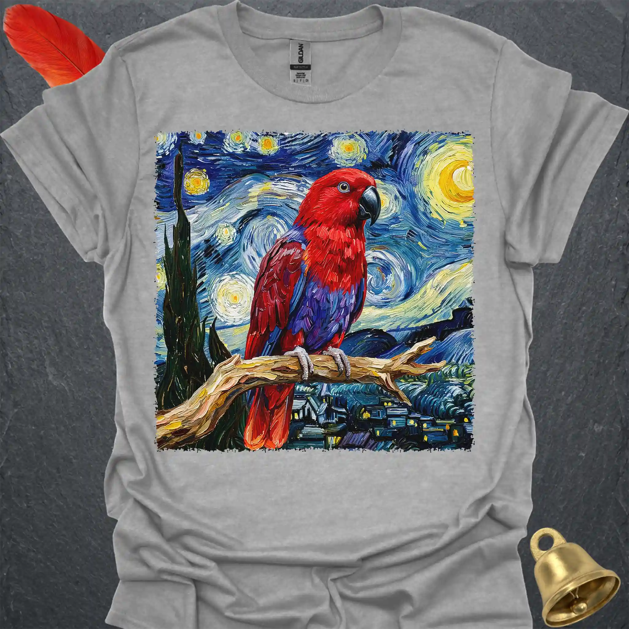 Female Eclectus Parrot Starry Night T-Shirt