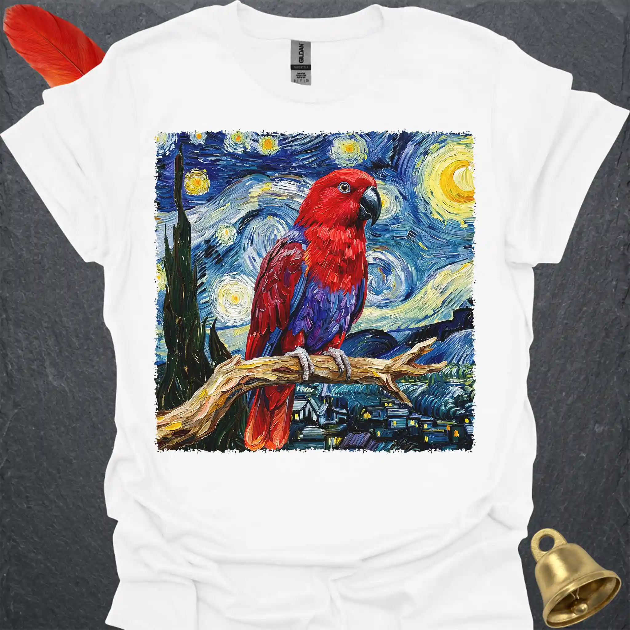 Female Eclectus Parrot Starry Night T-Shirt