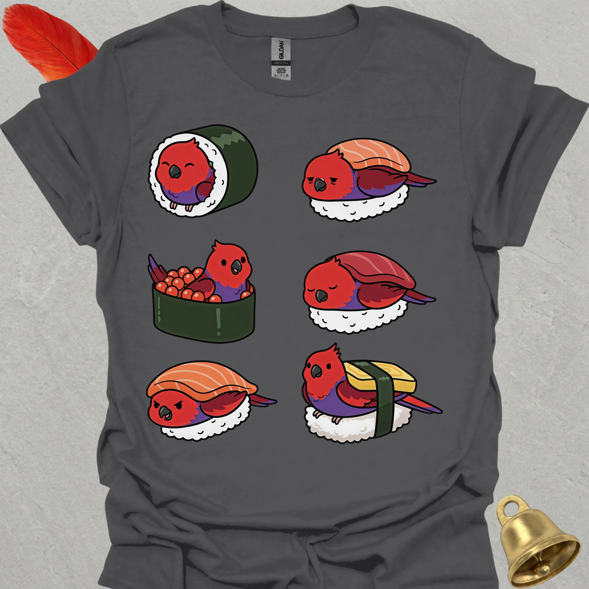 Female Eclectus Parrot Sushi T-Shirt