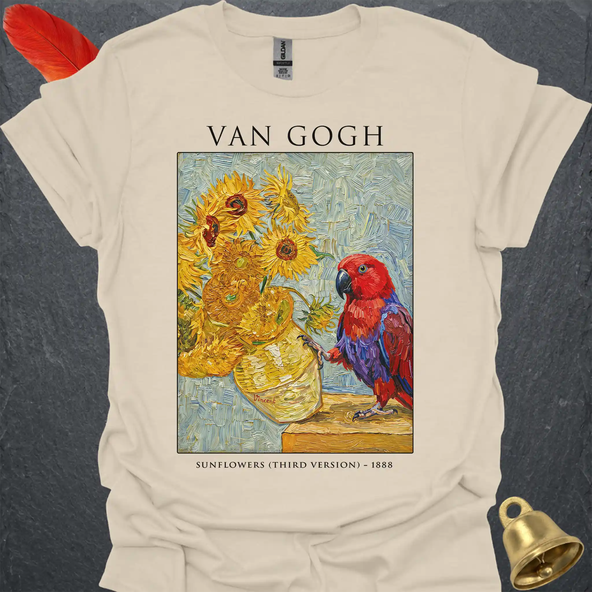 Female Eclectus Parrot Van Gogh T-Shirt