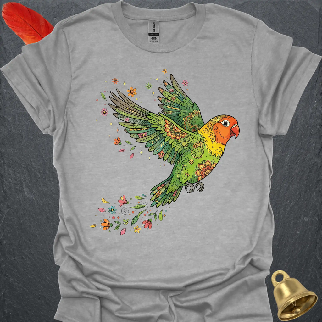 Fischers Lovebird Flying Flower T-Shirt