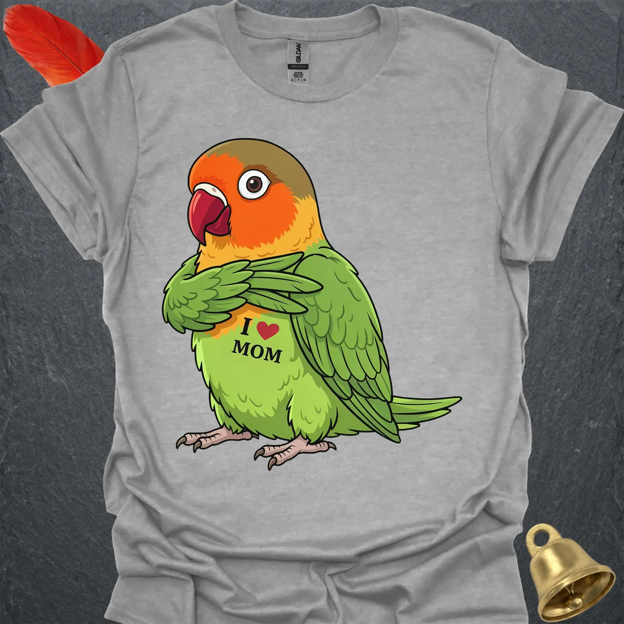 Fischers Lovebird I Love Mom T-Shirt