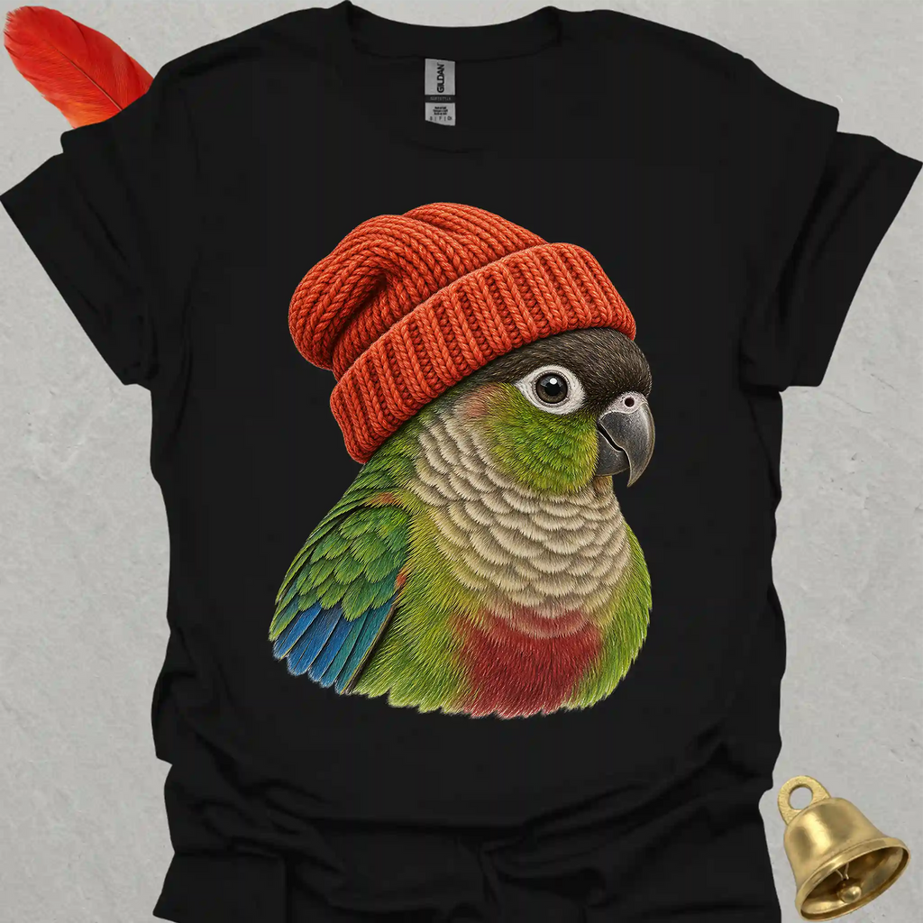 Green Cheek Conure Beanie T-Shirt