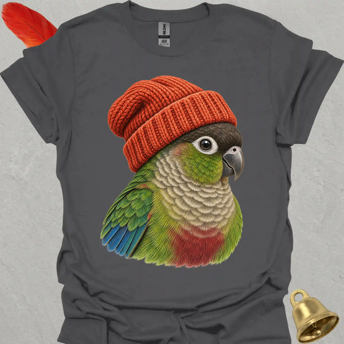 Green Cheek Conure Beanie T-Shirt
