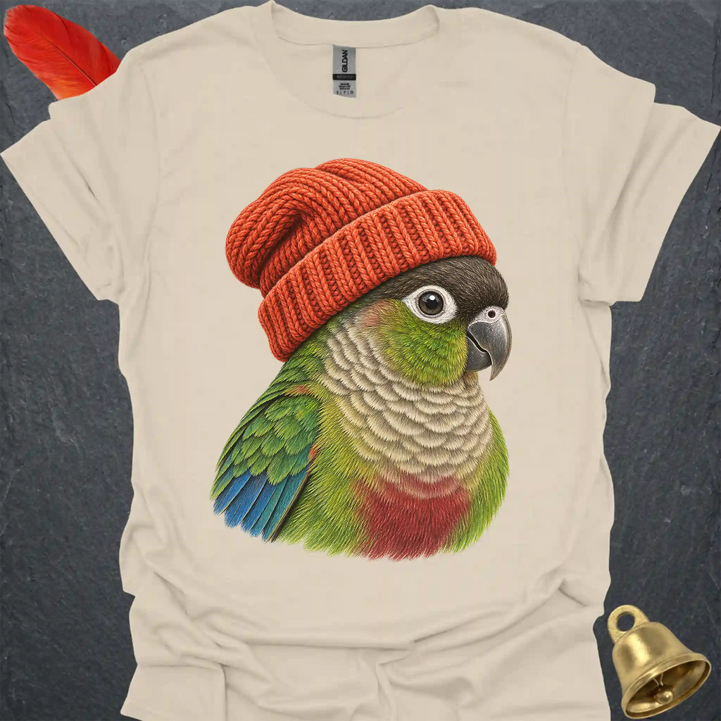 Green Cheek Conure Beanie T-Shirt