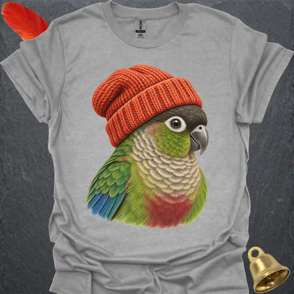 Green Cheek Conure Beanie T-Shirt