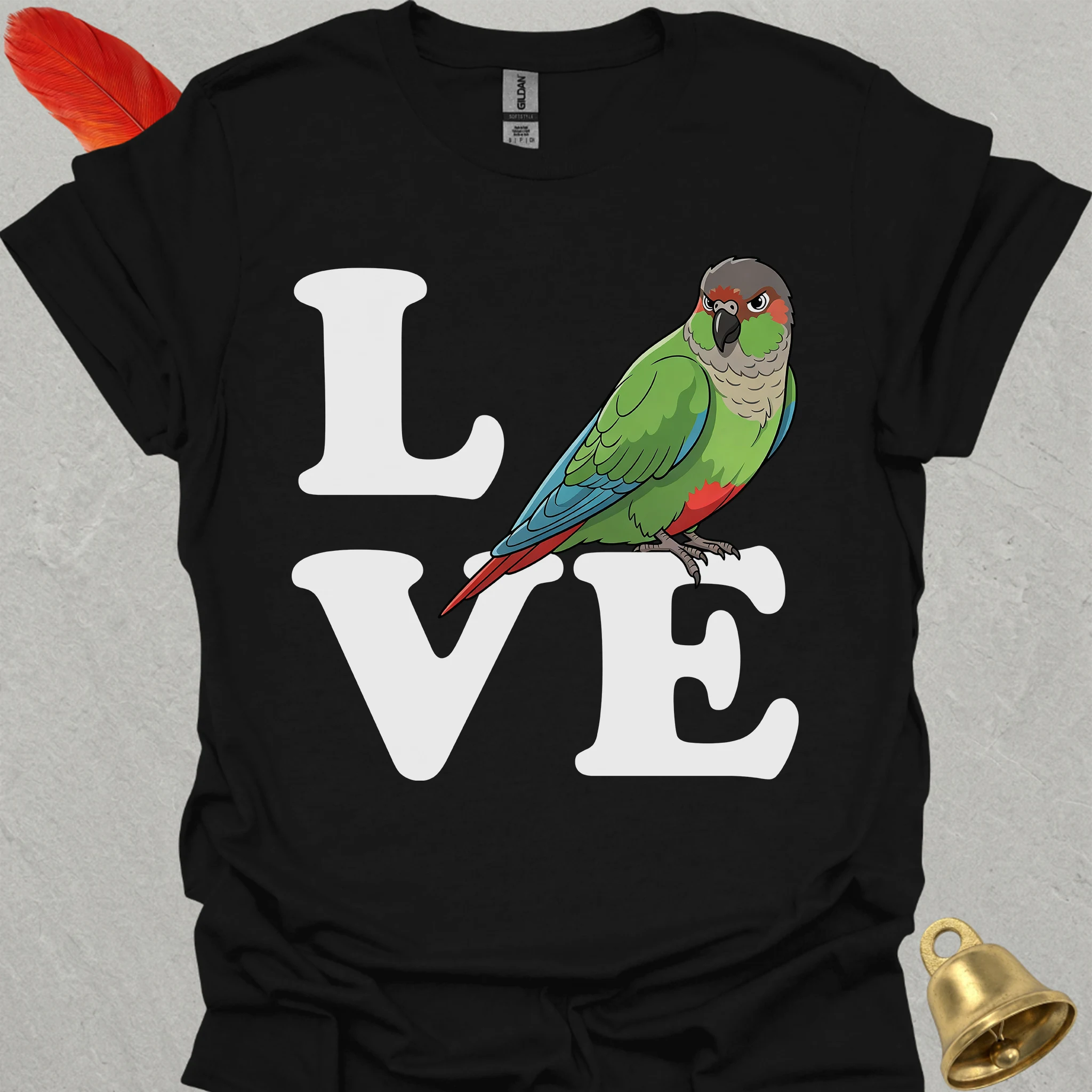 Green Cheek Conure Bird Love T-Shirt