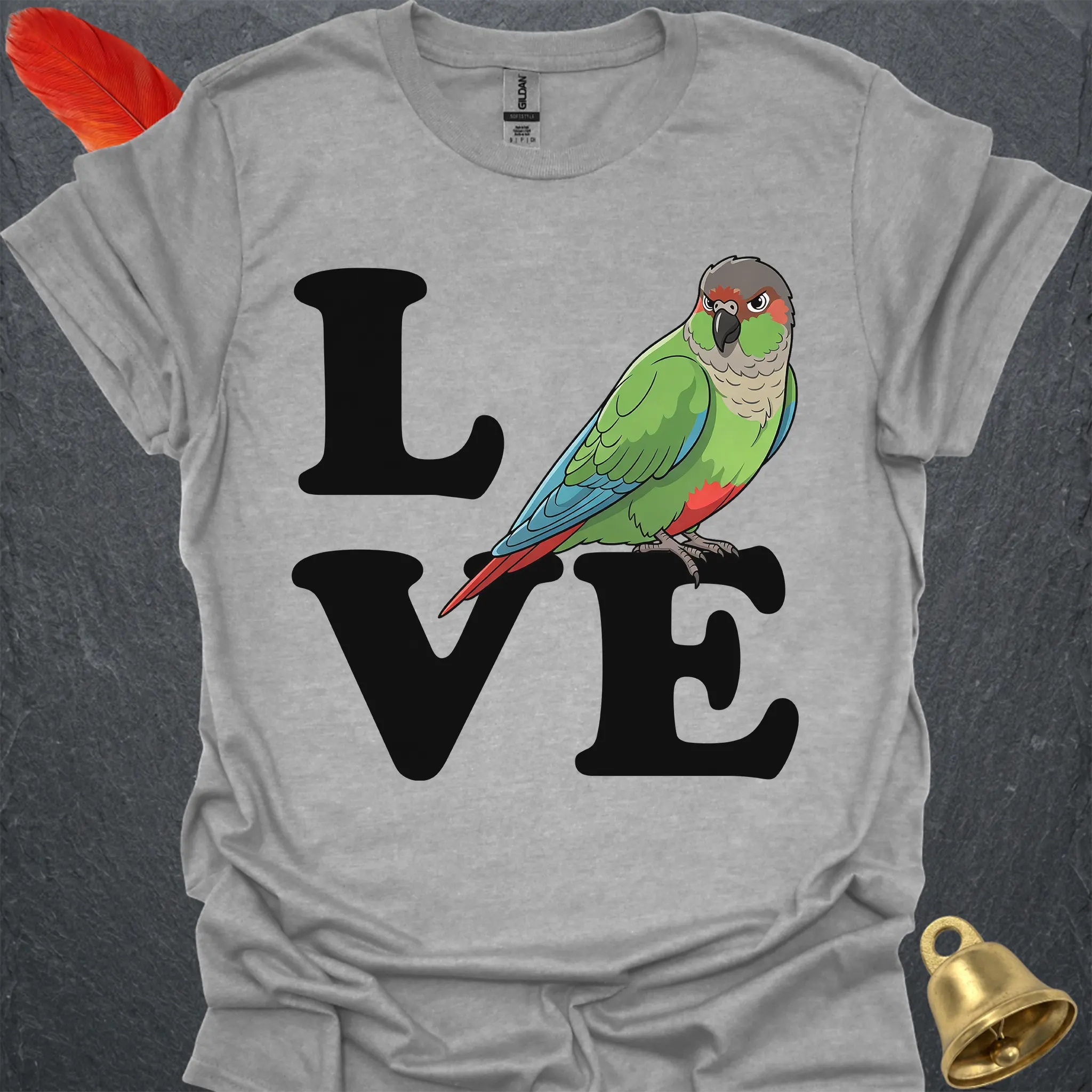 Green Cheek Conure Bird Love T-Shirt