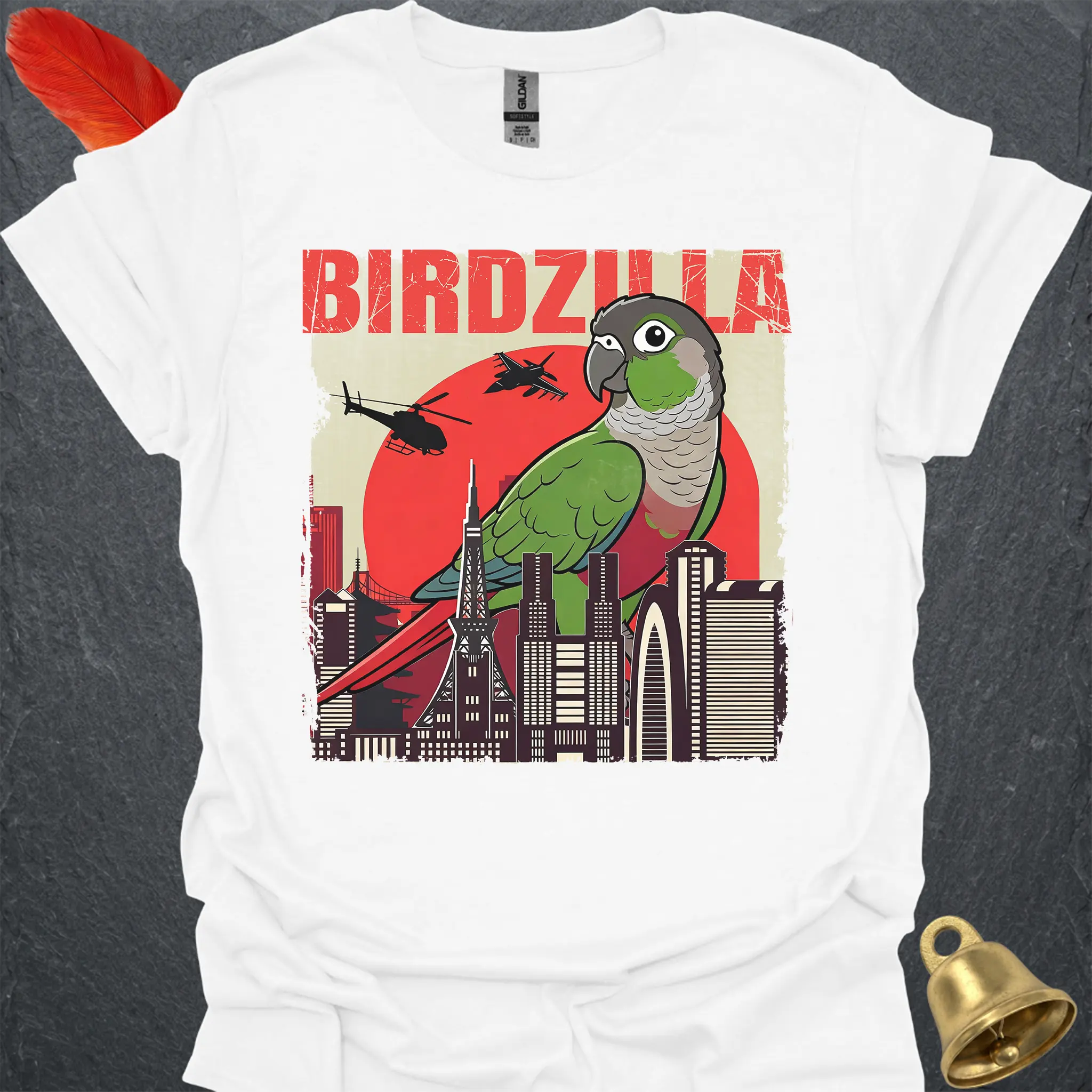 Green Cheek Conure Birdzilla T-Shirt