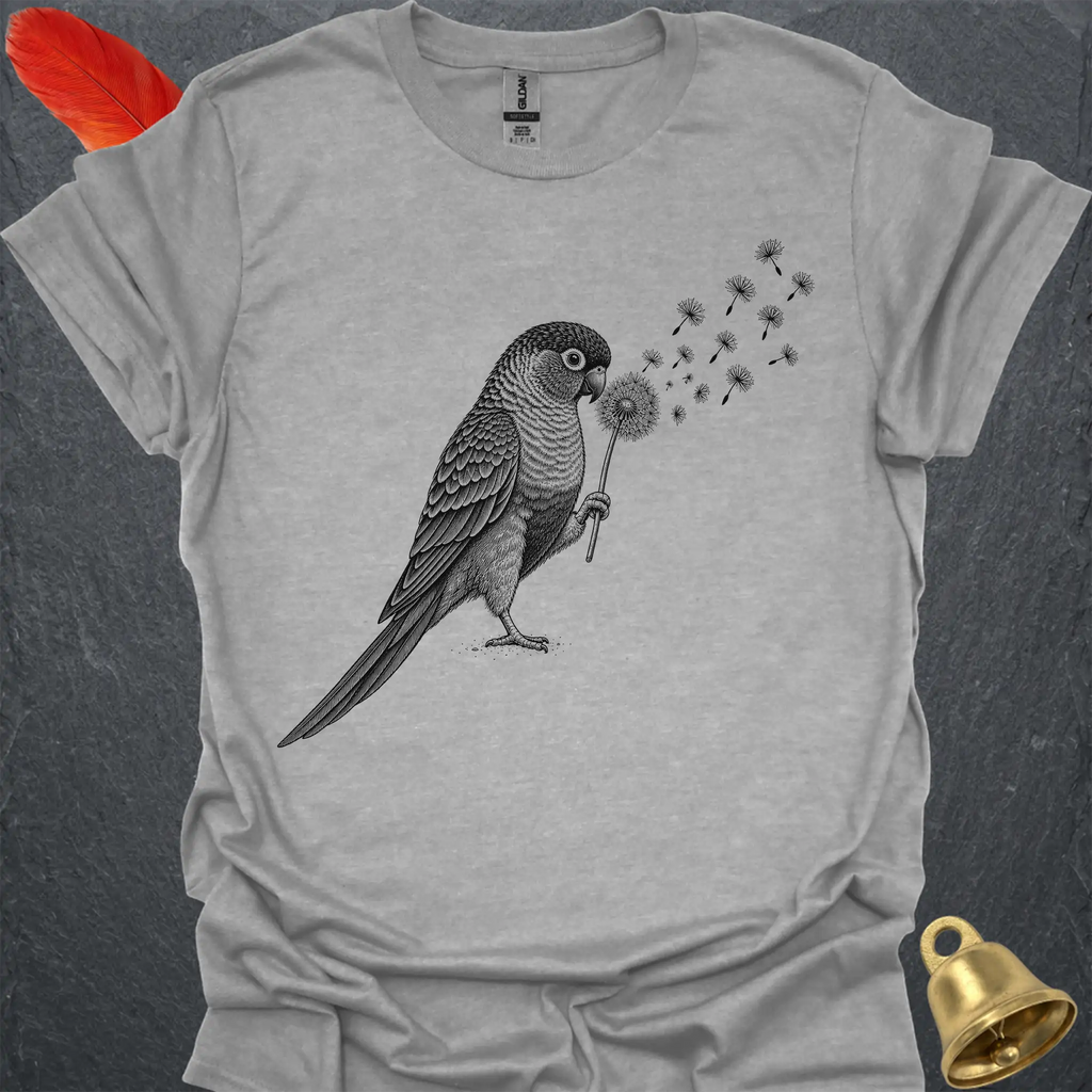 Green Cheek Conure Blowing Wishes T-Shirt
