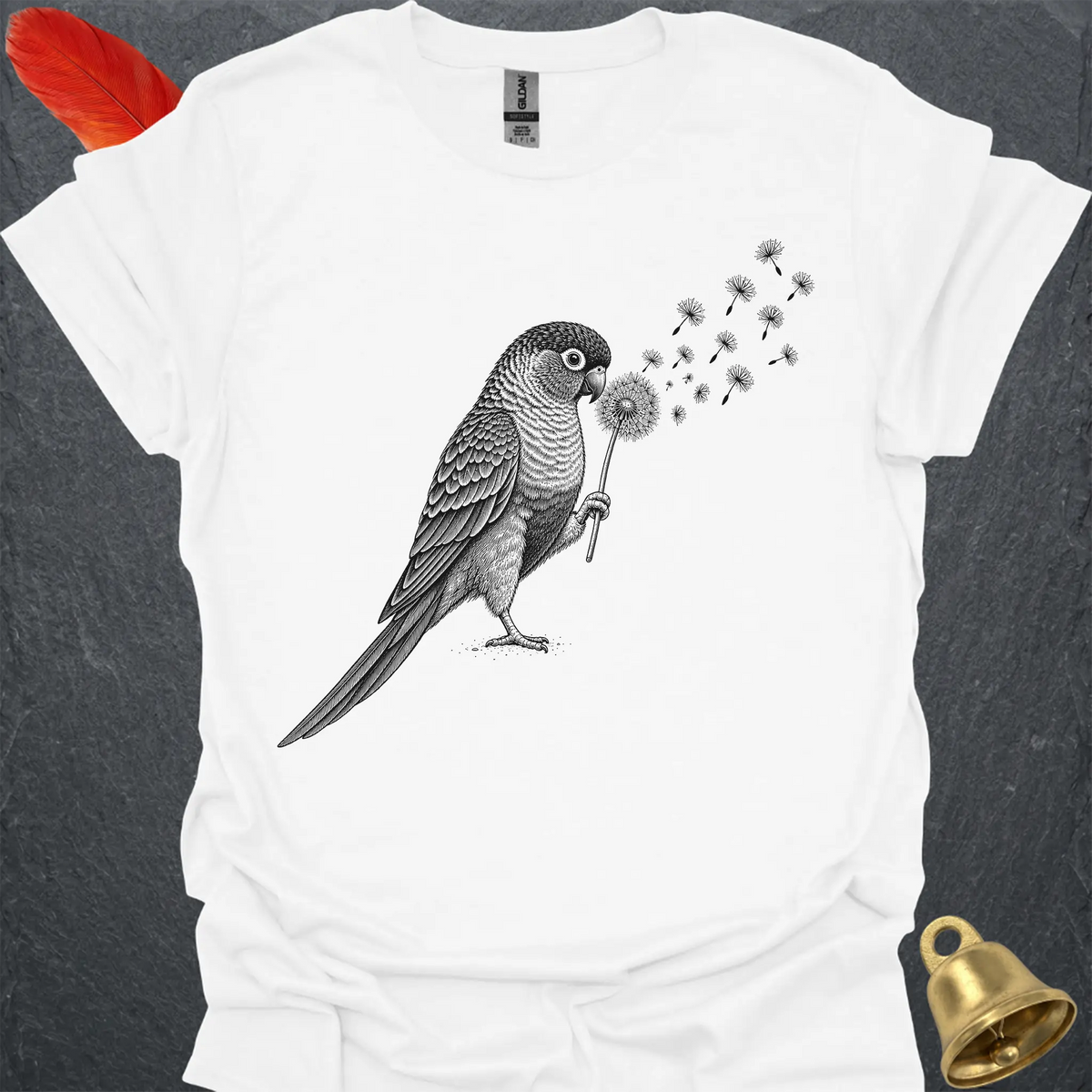 Green Cheek Conure Blowing Wishes T-Shirt