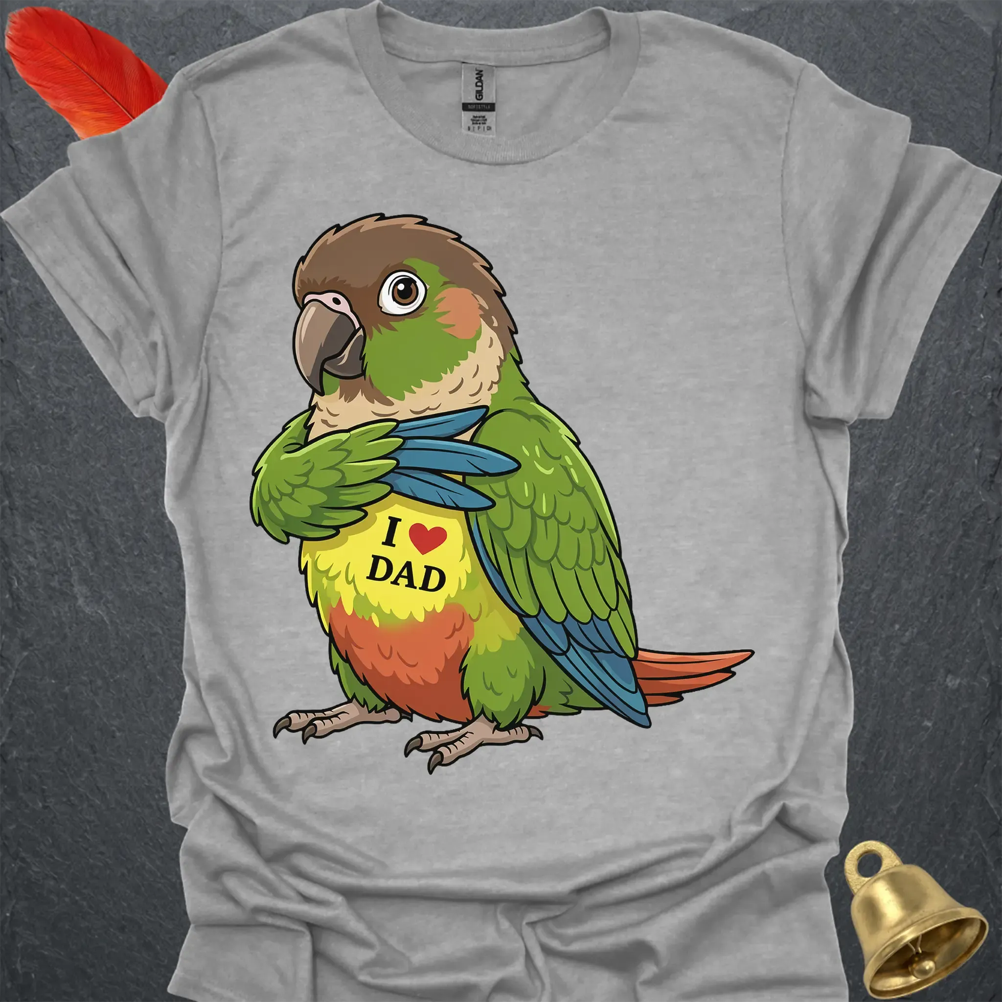 Green Cheek Conure I Love Dad T-Shirt