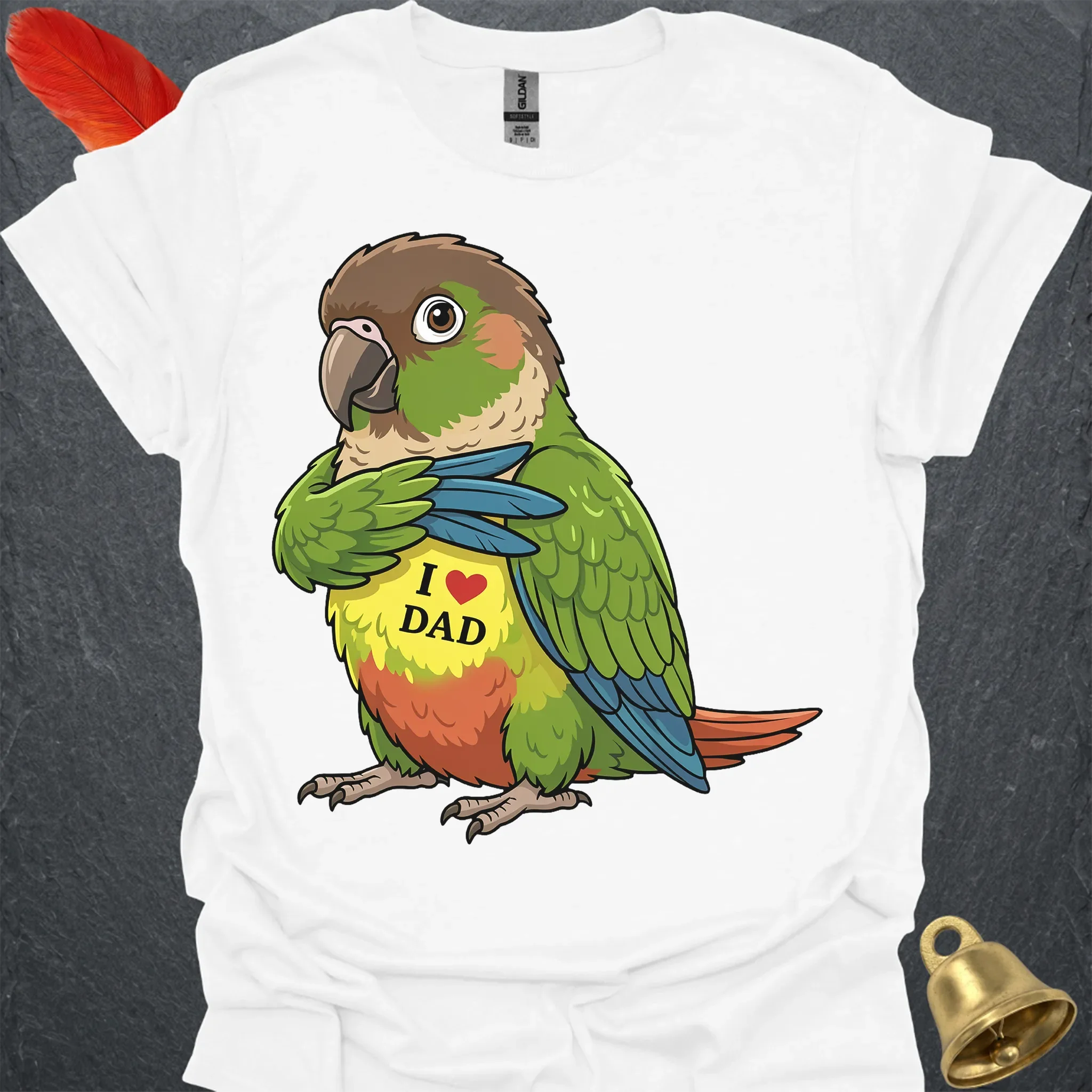 Green Cheek Conure I Love Dad T-Shirt
