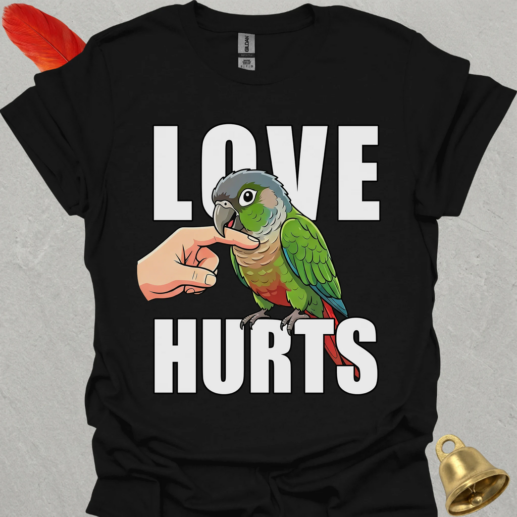 Green Cheek Conure Love Hurts T-Shirt