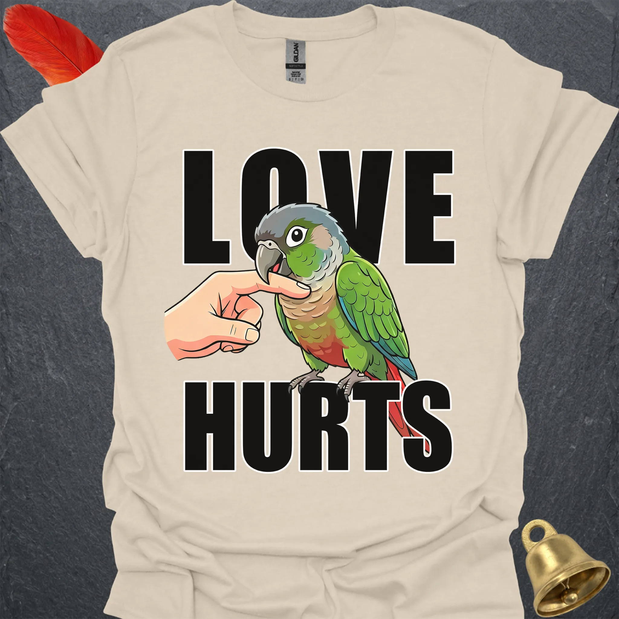 Green Cheek Conure Love Hurts T-Shirt