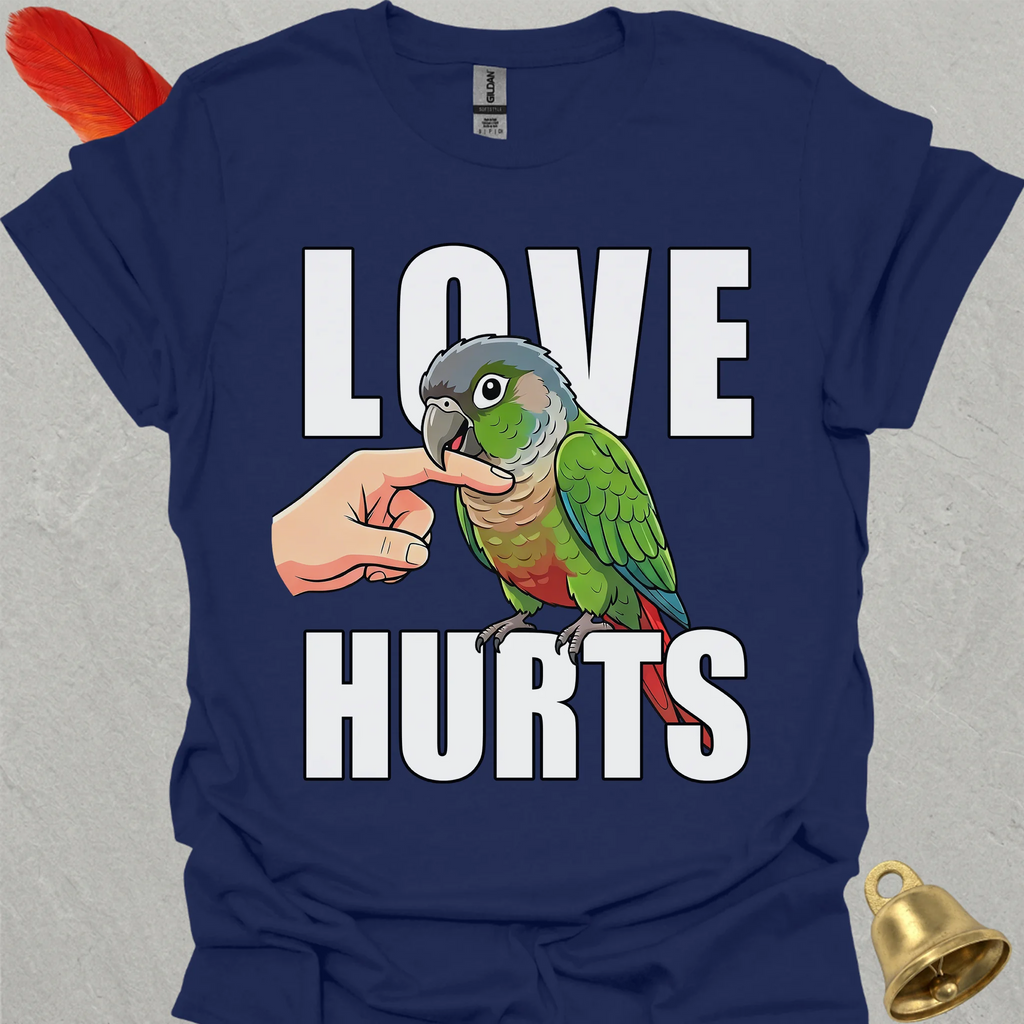 Green Cheek Conure Love Hurts T-Shirt