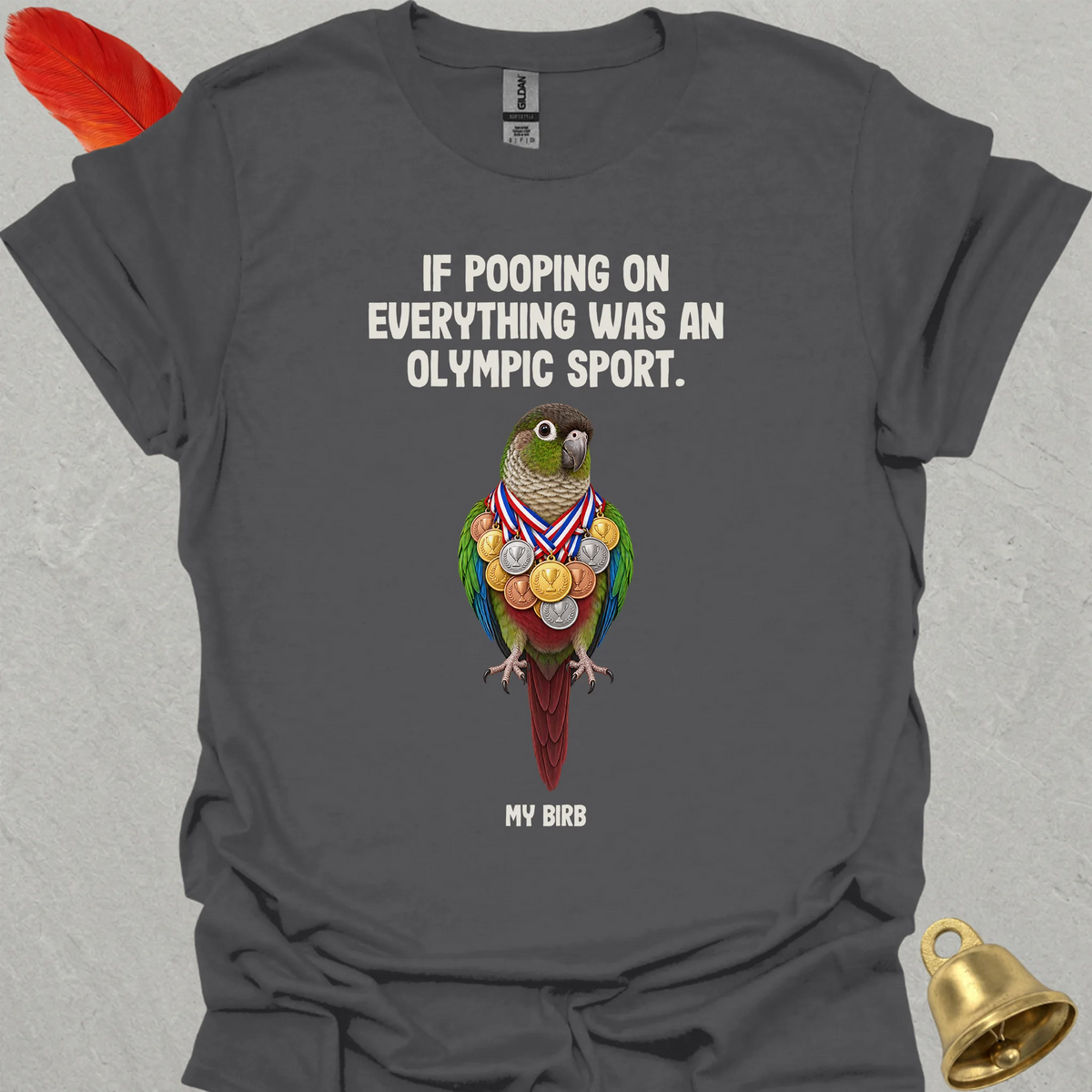 Green Cheek Conure Olympic Pooper T-Shirt
