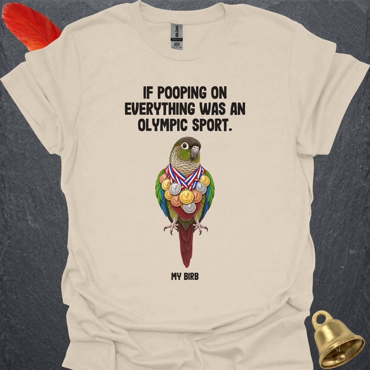 Green Cheek Conure Olympic Pooper T-Shirt