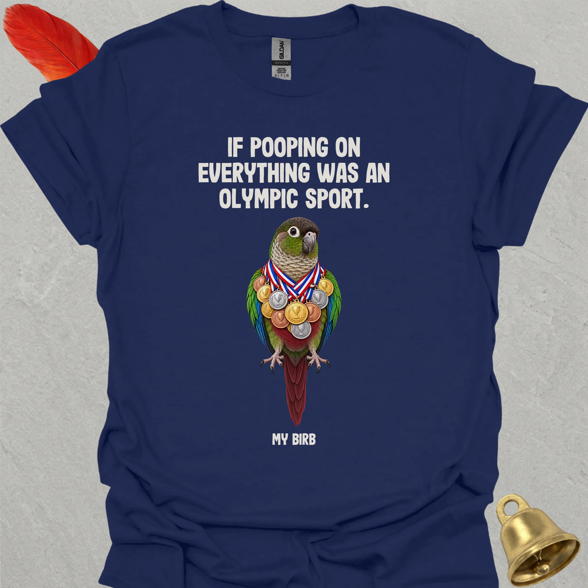 Green Cheek Conure Olympic Pooper T-Shirt