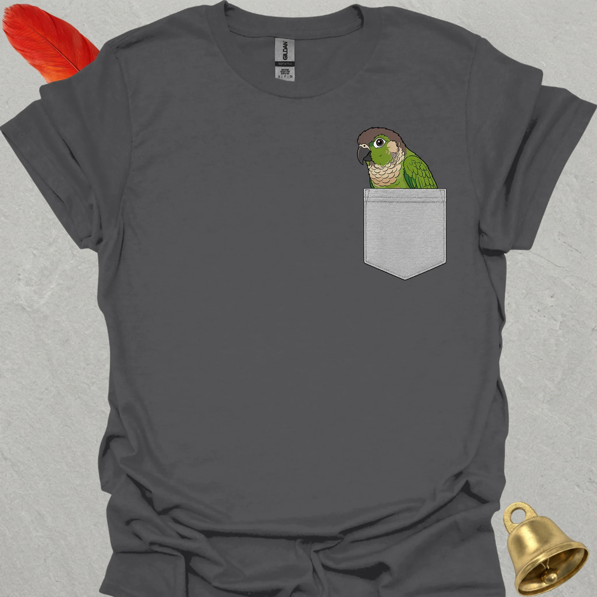 Green Cheek Conure Pocket T-Shirt