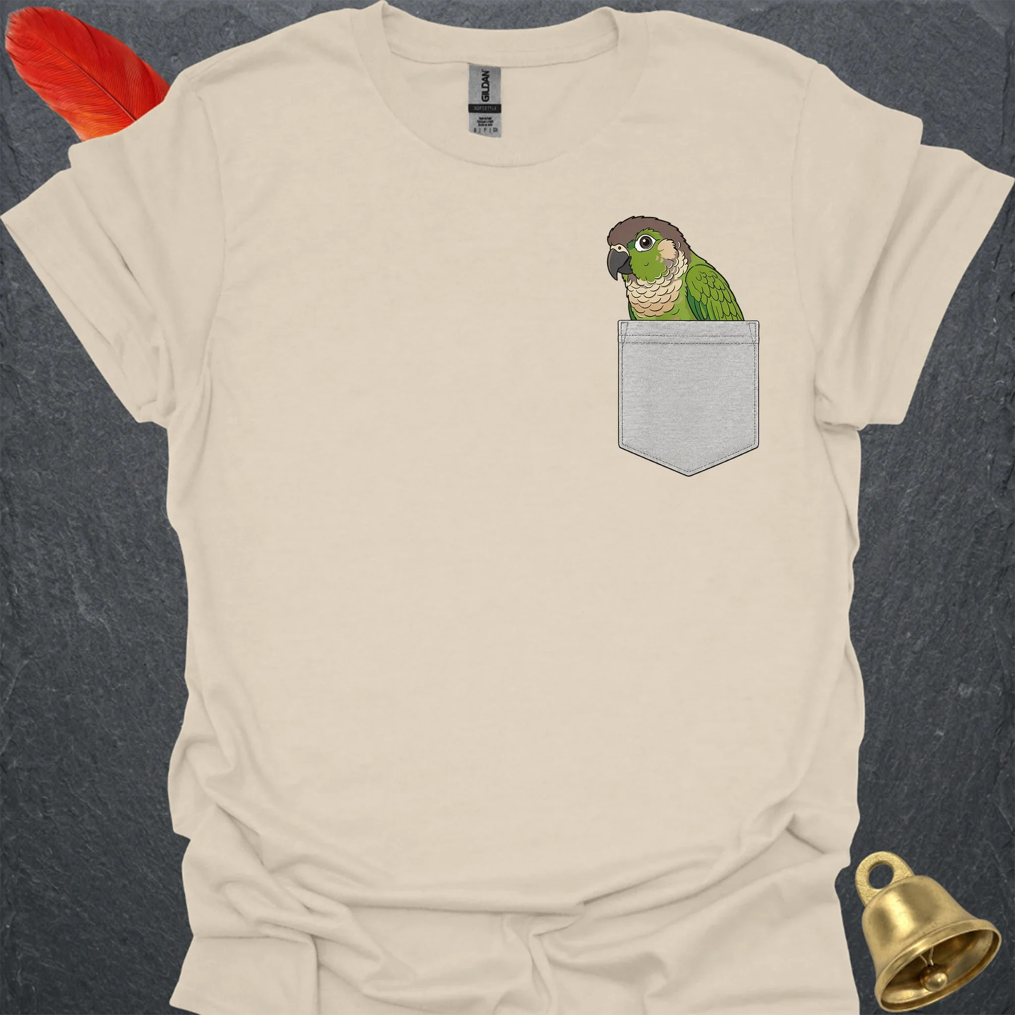 Green Cheek Conure Pocket T-Shirt