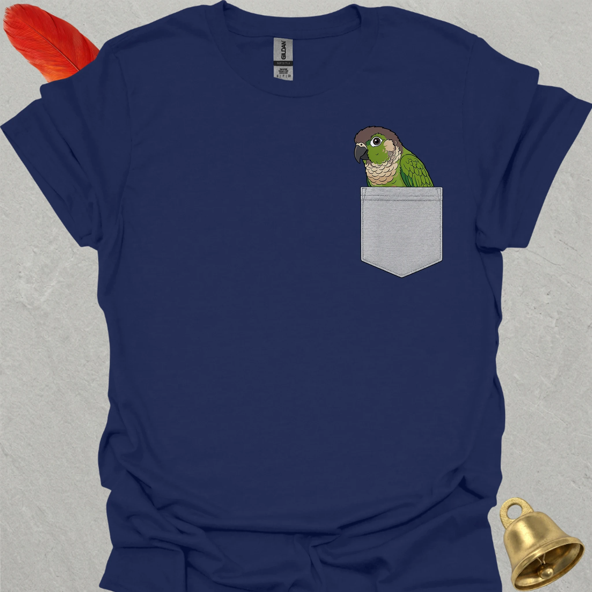 Green Cheek Conure Pocket T-Shirt