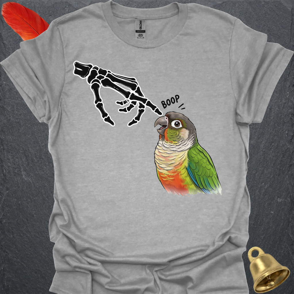 Green Cheek Conure Skeleton Boop T-Shirt
