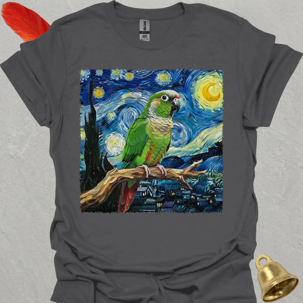 Green Cheek Conure Starry Night T-Shirt