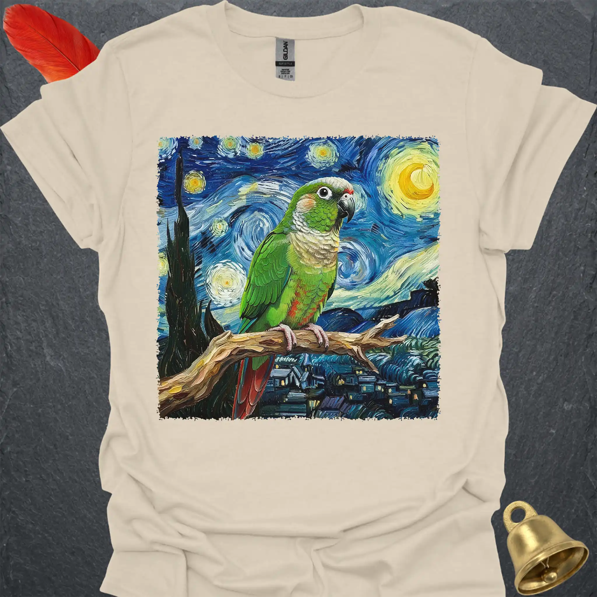 Green Cheek Conure Starry Night T-Shirt