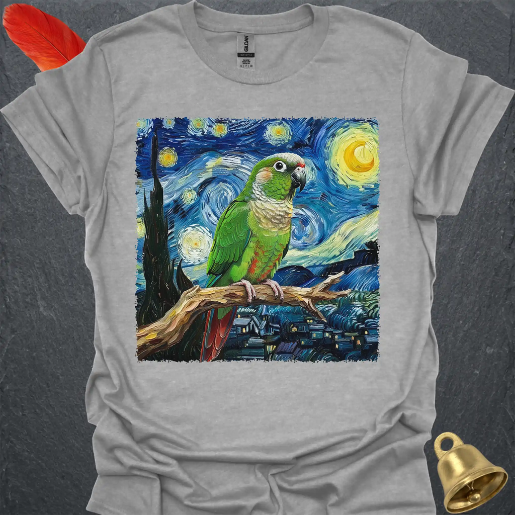 Green Cheek Conure Starry Night T-Shirt
