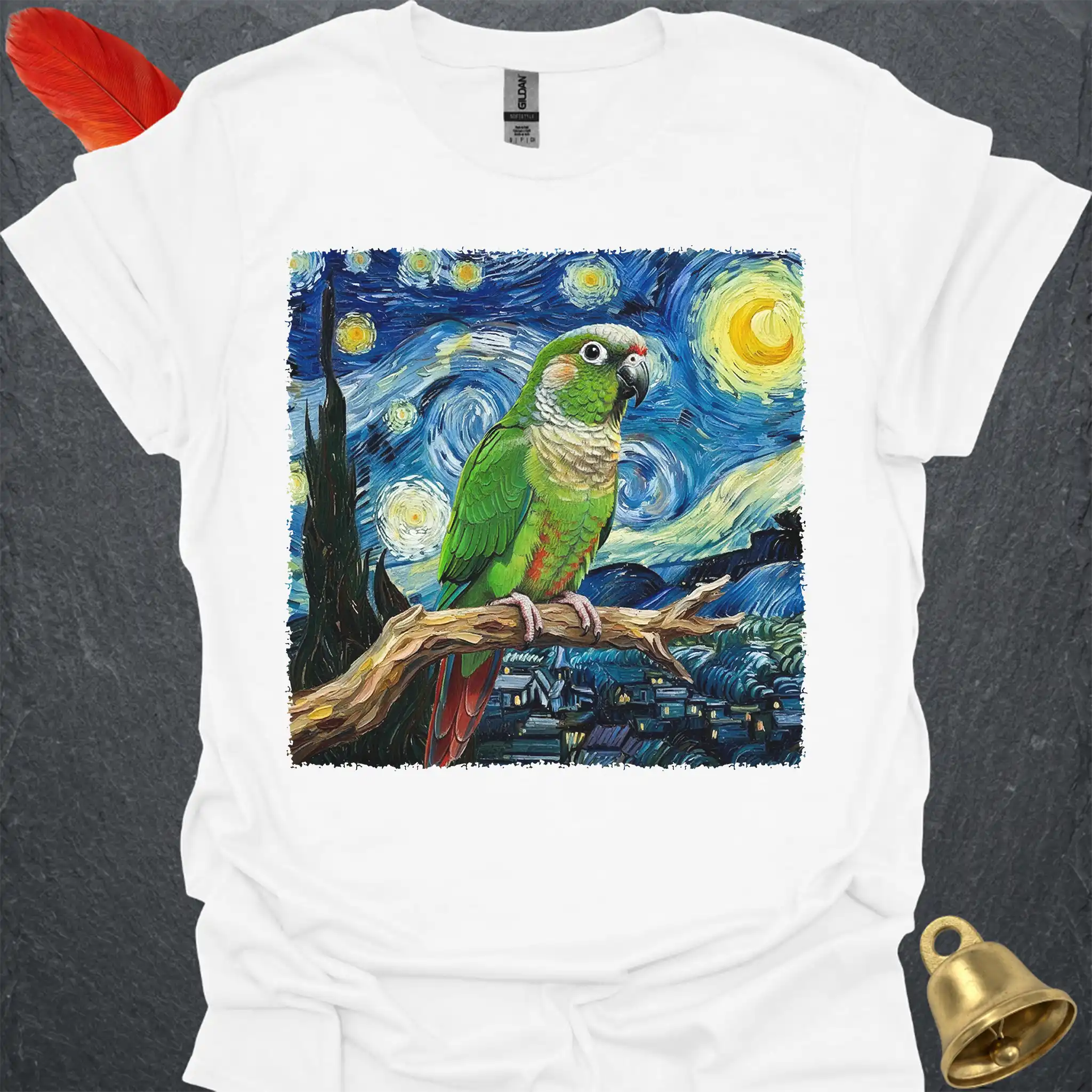Green Cheek Conure Starry Night T-Shirt