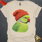 Green Indian Ringneck Beanie T-Shirt