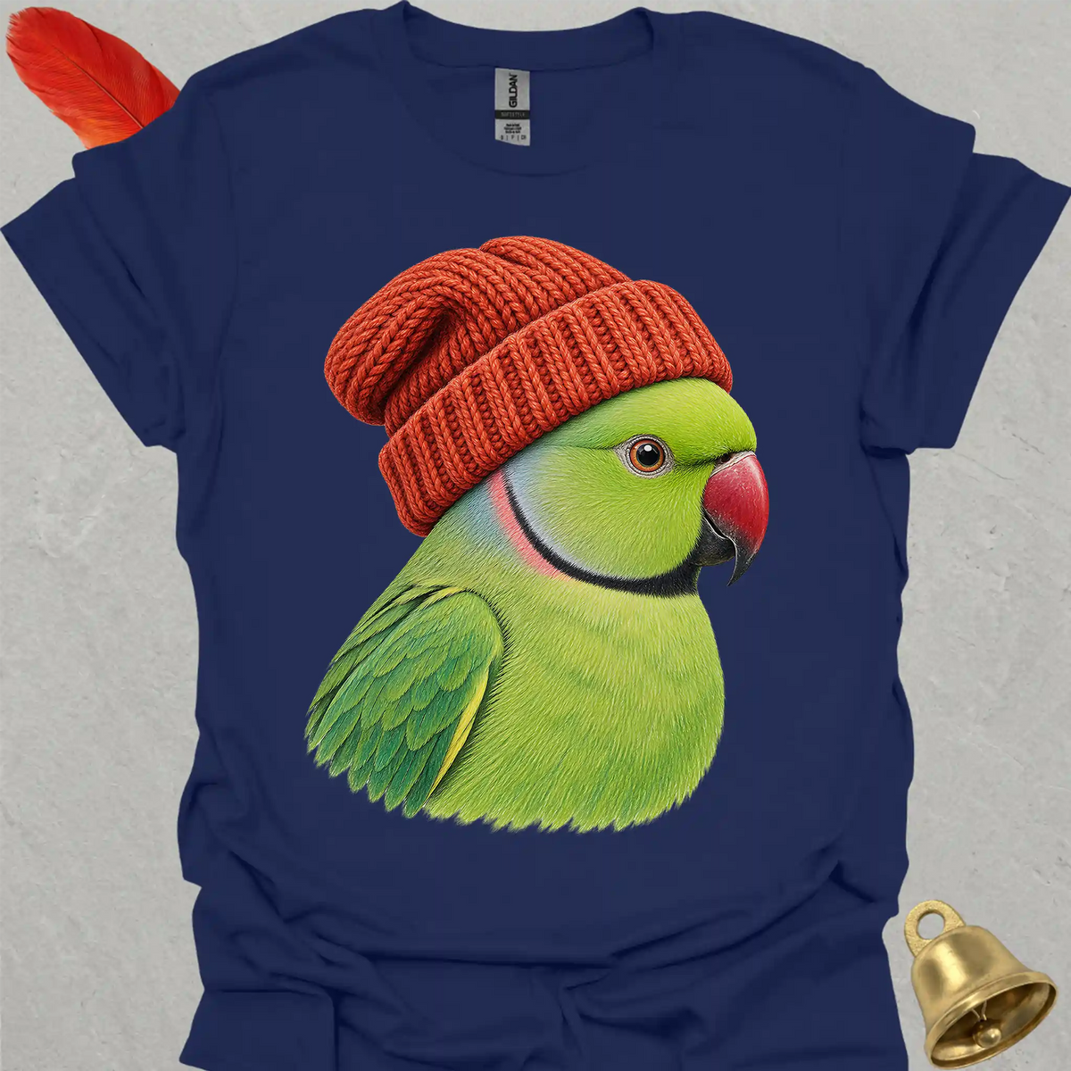 Green Indian Ringneck Beanie T-Shirt