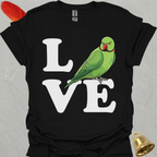Green Indian Ringneck Bird Love T-Shirt