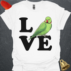 Green Indian Ringneck Bird Love T-Shirt