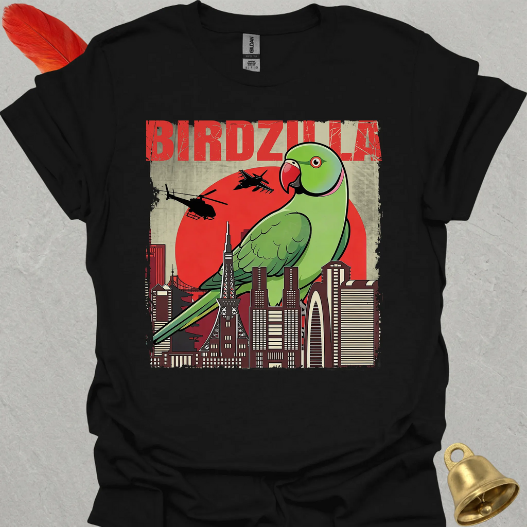 Green Indian Ringneck Birdzilla T-Shirt