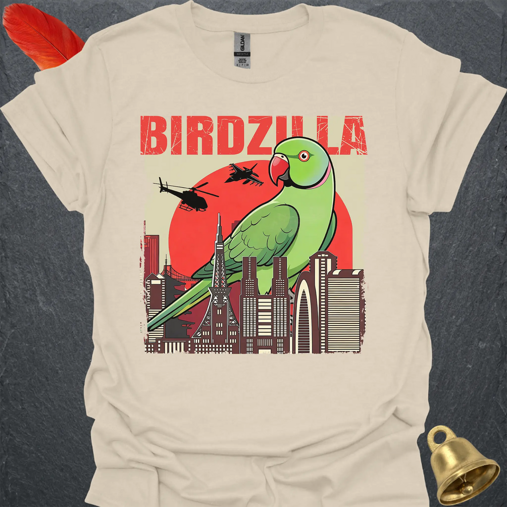 Green Indian Ringneck Birdzilla T-Shirt