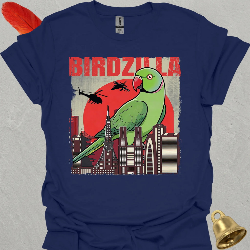 Green Indian Ringneck Birdzilla T-Shirt