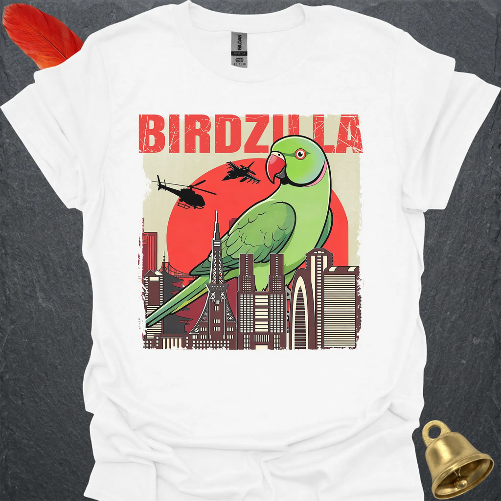 Green Indian Ringneck Birdzilla T-Shirt
