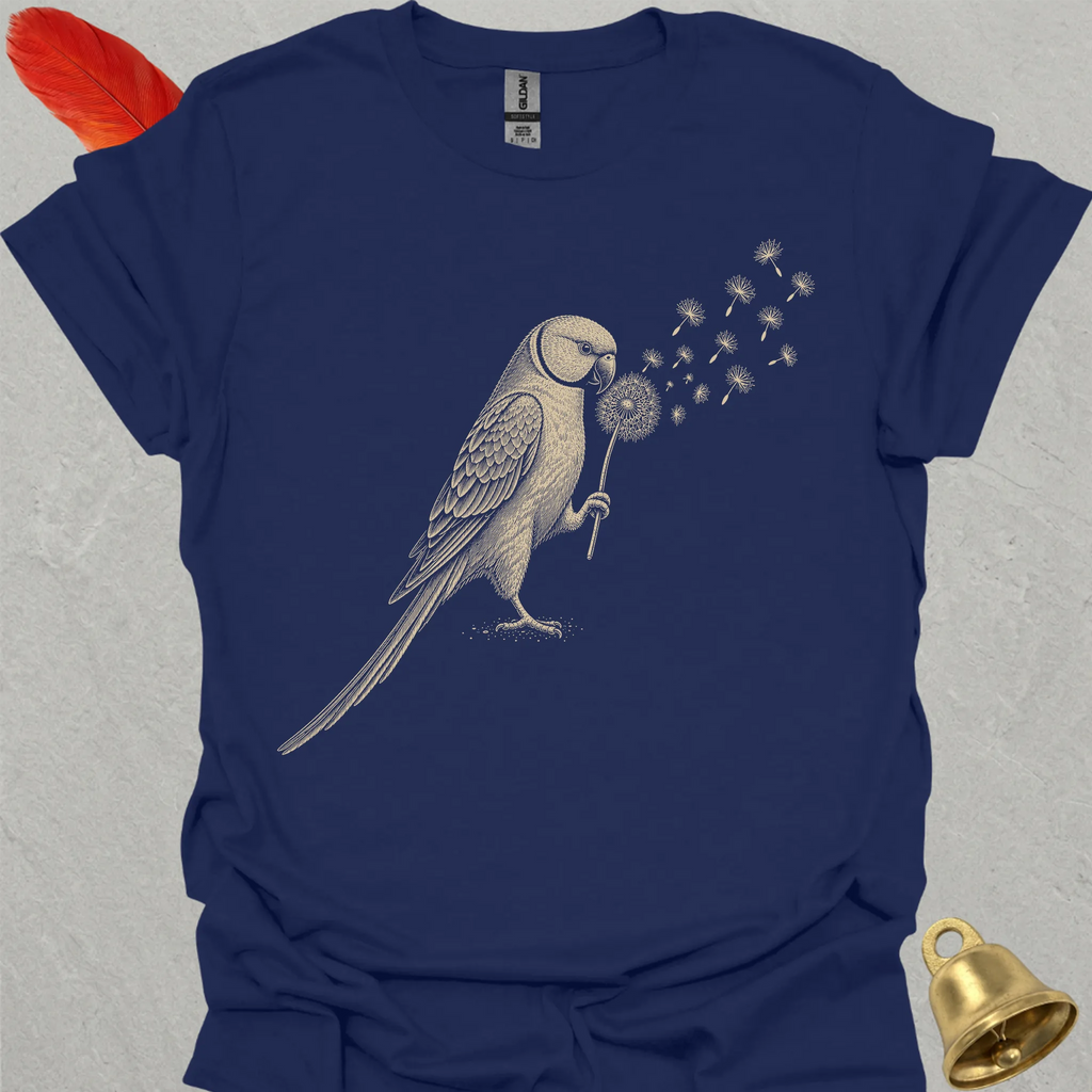 Green Indian Ringneck Blowing Wishes T-Shirt